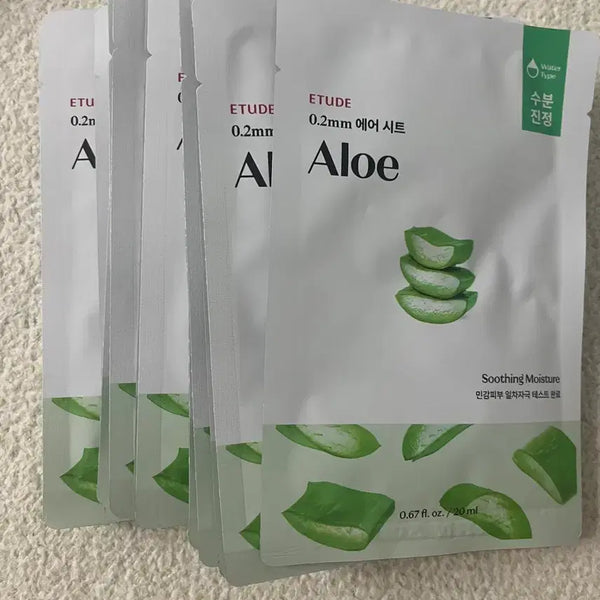[BUNJANG] Etude House Moisture Soothing Aloe Mask Sheet (15 Sheets) / 에뛰드 수분진정 알로에 마스크팩15매