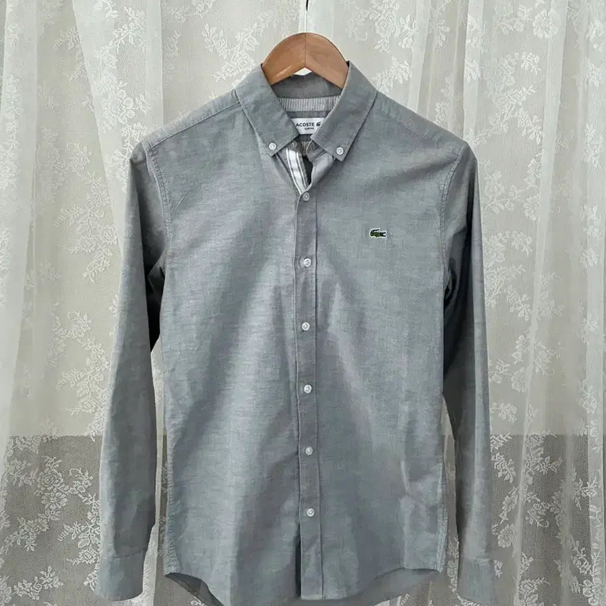 [BUNJANG] Lacoste Slim Fit Shirt Grey / 38) 라코스테 슬림핏 셔츠 그레이