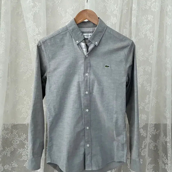 [BUNJANG] Lacoste Slim Fit Shirt Grey / 38) 라코스테 슬림핏 셔츠 그레이