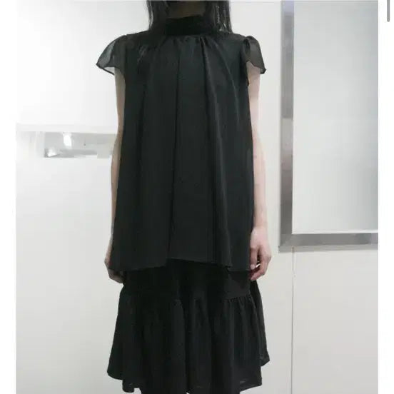 [BUNJANG] After Monday Cap Chiffon Blouse / 에프터먼데이 캡 쉬폰 블라우스