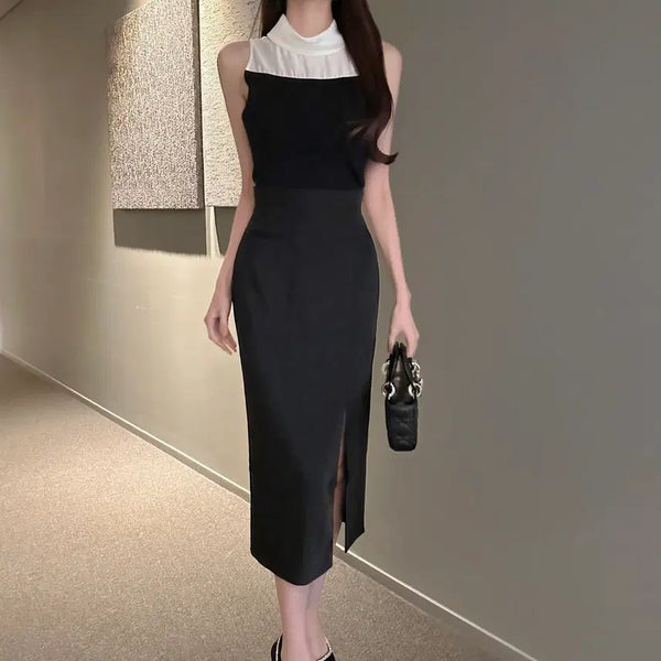 [BUNJANG] Rachel De Silk Half Color Block Knit - Black / 새상품 실사있음 ) 라첼  디 실크 하프 배색 니트 - 블랙