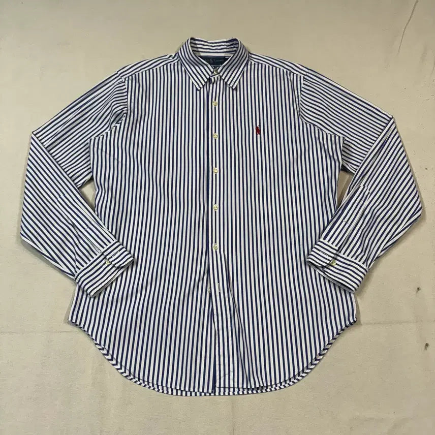 [BUNJANG] Polo Ralph Lauren Classic Fit Blue Stripe Poplin Shirt Size M / M) 폴로 랄프로렌 클래식핏 블루 스트라이프 포플린 셔츠 T31