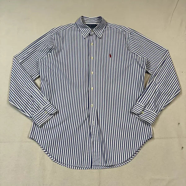 [BUNJANG] Polo Ralph Lauren Classic Fit Blue Stripe Poplin Shirt Size M / M) 폴로 랄프로렌 클래식핏 블루 스트라이프 포플린 셔츠 T31