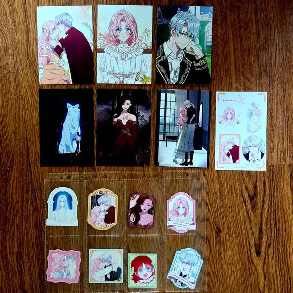 [BUNJANG] The Villain's Dad's Seduction Webtoon Merchandise Bundle (Postcards, Stickers) / 악당의 아빠를 꼬셔라 웹툰 굿즈 일괄 판매 (엽서, 스티커)