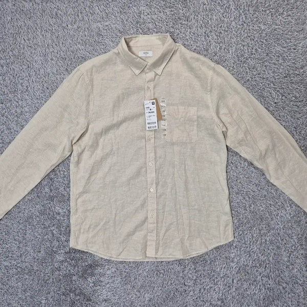[BUNJANG] TOPTEN Men's Linen Cotton Shirt Light Beige (110) / [새상품]탑텐 남성 린넨코튼 셔츠 110