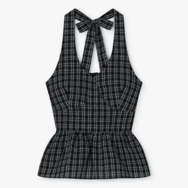 [BUNJANG] Lazy Society Kirihalter Top / 레이지샵 키리홀터탑