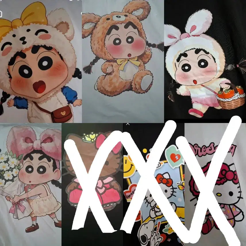 [BUNJANG] Crayon Shin-chan Short Sleeve T-Shirt Bundle / 짱구 반팔 티셔츠 판매합니다. !!!!