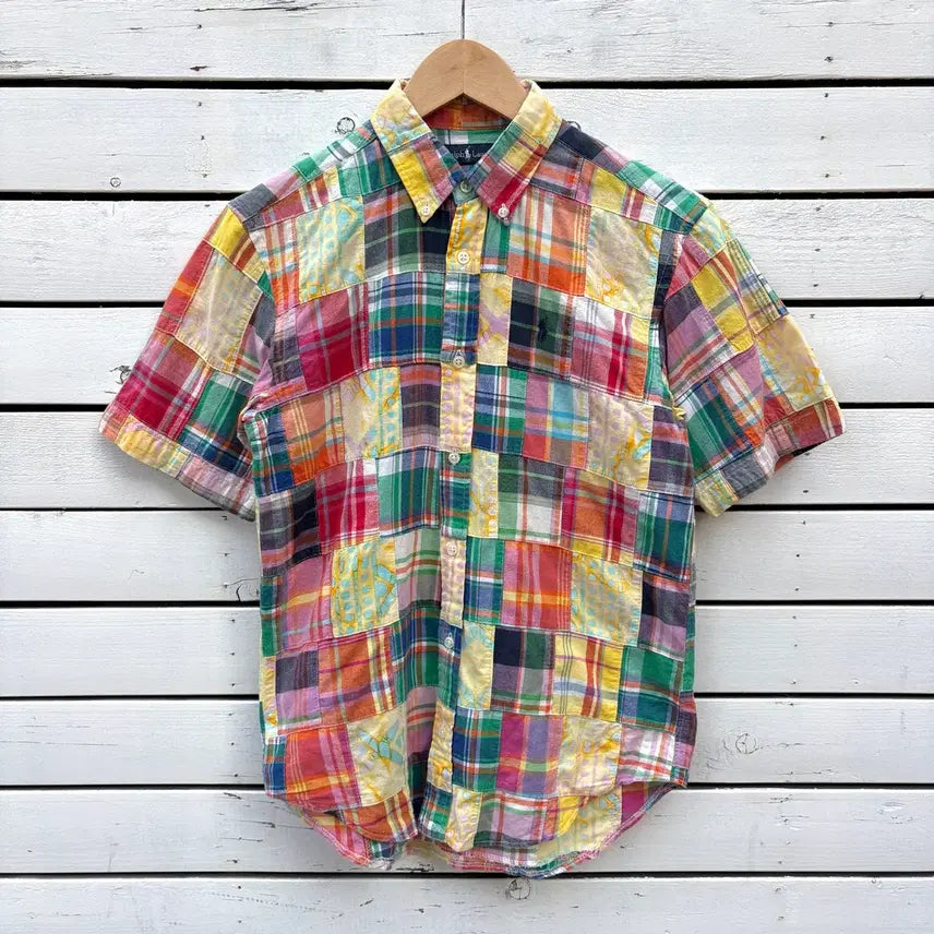 [BUNJANG] Polo Ralph Lauren Patchwork Short Sleeve Shirt Women's M / Polo 폴로 패치워크 반팔 셔츠