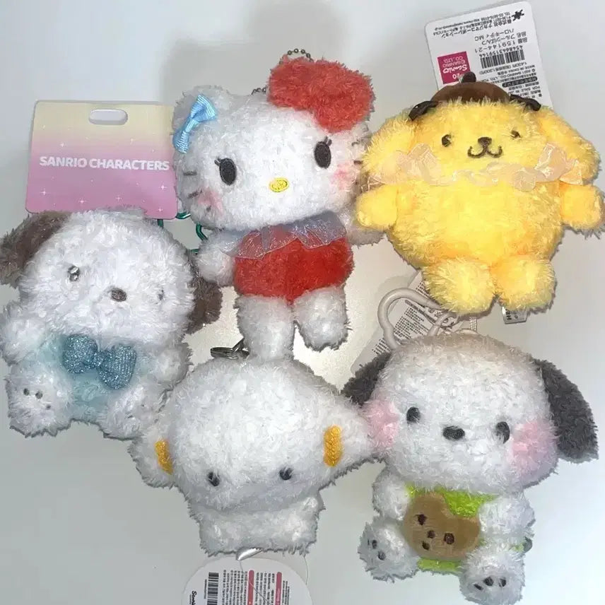 [BUNJANG] Sanrio Fluffy Doll Keychain Set / 복실복실 산리오 인형 키링 세트