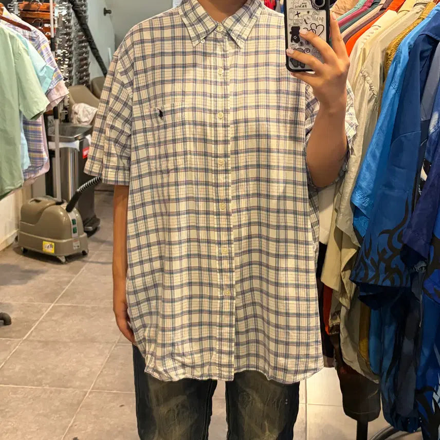 [BUNJANG] Polo Ralph Lauren Short Sleeve Check Shirt XL / [NO.9] 폴로 랄프로렌 반팔 체크 셔츠