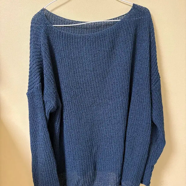 [BUNJANG] Women's Summer Knit Cardigan Navy / 여성 여름 니트 가디건 네이비