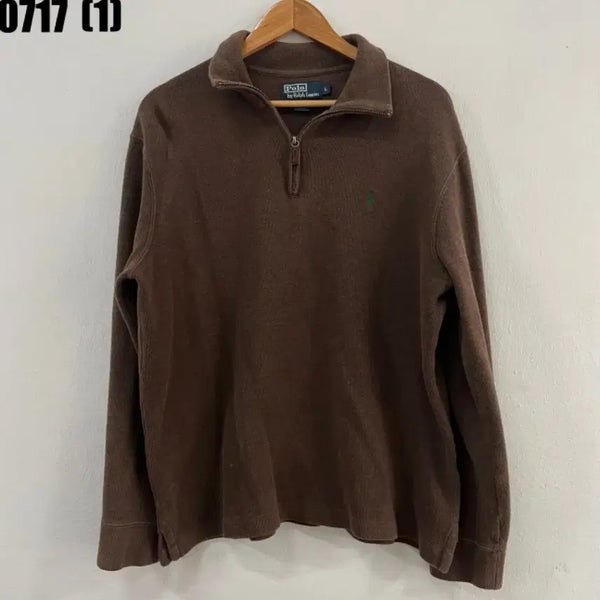 [BUNJANG] Polo Ralph Lauren Half-Zip Sweater Brown / 폴로 랄프로렌 하프집업 스웨터 브라운
