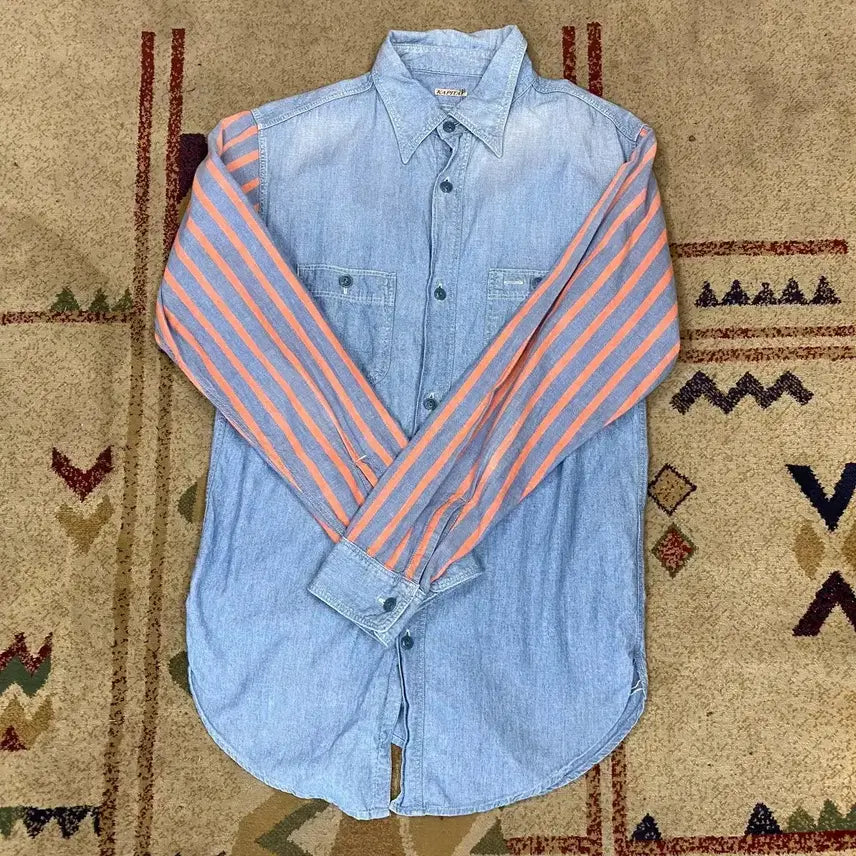 [BUNJANG] Kapital Striped Denim Shirt / Kapital 캐피탈 스트라이프 데님 셔츠 M
