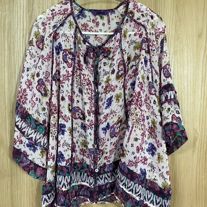 [BUNJANG] Anna Sui Floral Pattern Blouse / 안나수이 플라워 패턴 블라우스