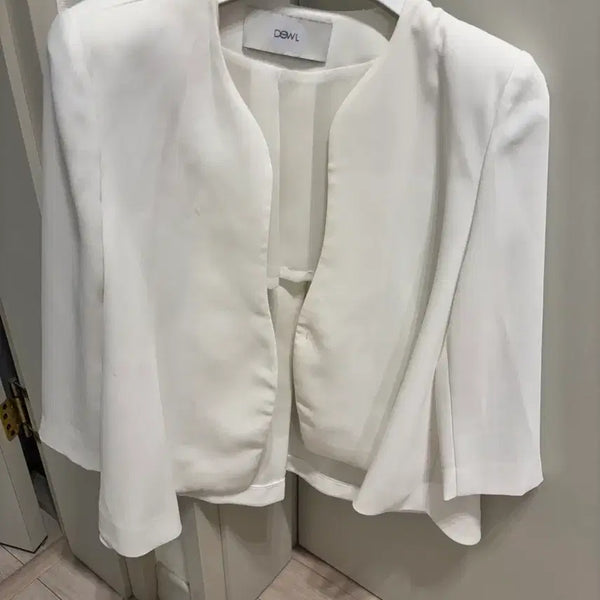 [BUNJANG] DEWL White Summer 8-Sleeve Jacket Size 55 / 듀엘 화이트 여름 8부 쟈켓 사이즈 55