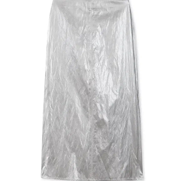 [BUNJANG] RAVE Metallic Skirt - Silver (Size 1) / 레이브 Metallic Skirt in Sliver 실버 스커트