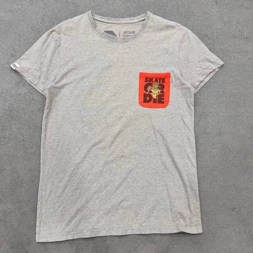 [BUNJANG] M Peach Black Skate All Die Short Sleeve T-Shirt / M 피치블랙 스케이트 올 다이 반팔 티셔츠