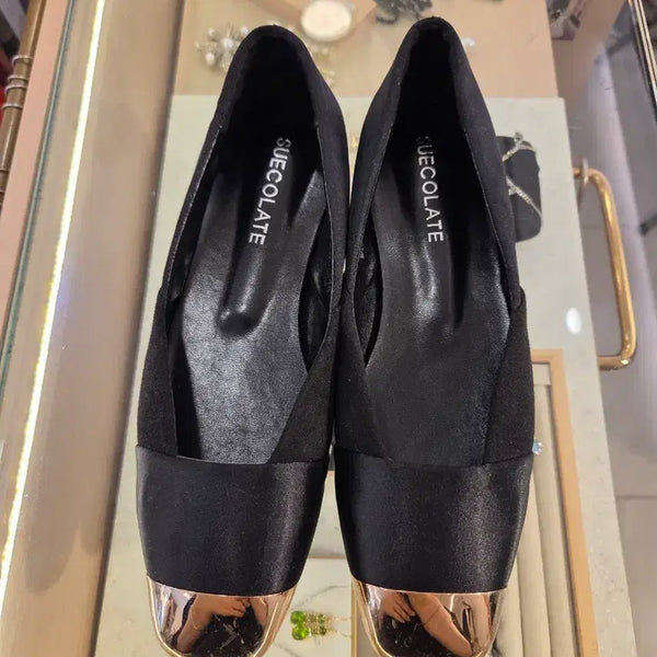 [BUNJANG] Satin Pointed-Toe Flats / 골드포인트 새틴 플랫 슈즈
