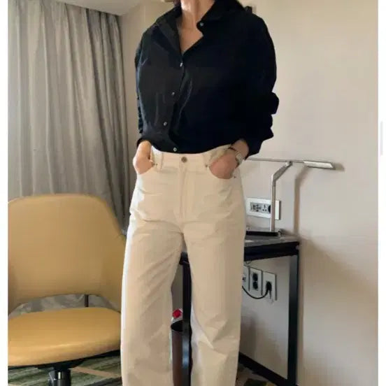 [BUNJANG] New York Nine Studio Porter Denim White Pants / (M)뉴욕나인 스튜디오 포터데님 화이트