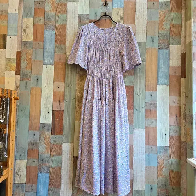 [BUNJANG] Lilac Flower Print Dress / 연보라 플라워 원피스