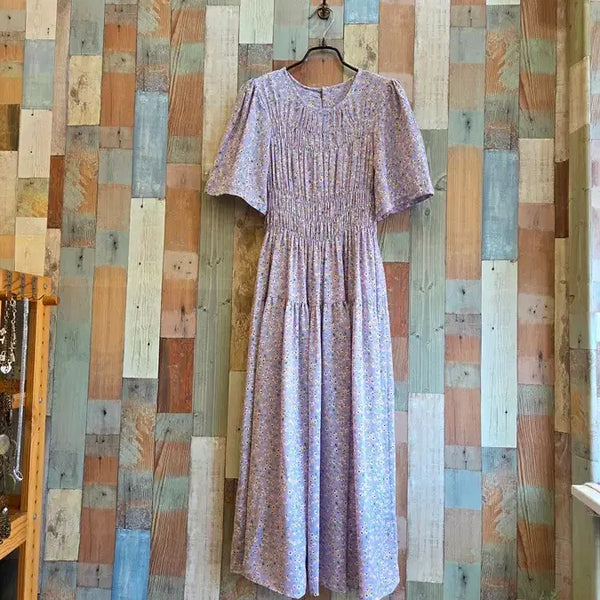 [BUNJANG] Lilac Flower Print Dress / 연보라 플라워 원피스