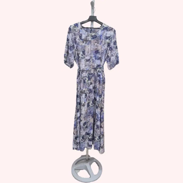 [BUNJANG] Pattern Long Dress / 패턴 롱 원피스(새상품)