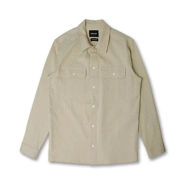 [BUNJANG] Howlin' With A Smile Embossing Seersucker Shirt Jacket / 하울린 [Howlin'] 스마일 엠보싱 씨어서커 셔츠 자켓