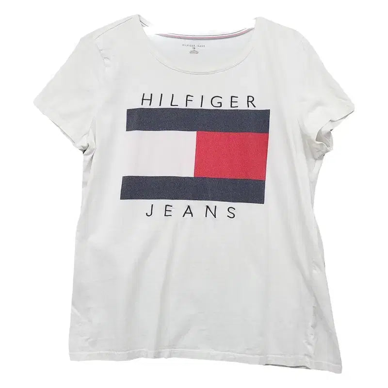 [BUNJANG] Tommy Hilfiger Logo White T-shirt MD / 타미힐피거 로고 화이트 반팔티 MD