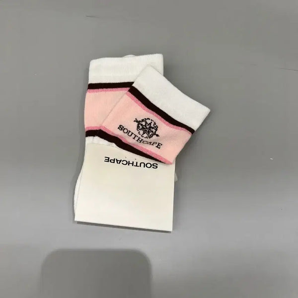 [BUNJANG] South Cape Women's Color-Blocked Mid-Calf Golf Socks (2 Pairs) / 사우스 여성 컬러 배색 중목 골프양말 2켤레