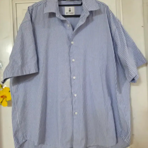[BUNJANG] Men's Cotton Stripe Pattern Shirt (Big Size) / 여름 시원한 고급스러운 핏이이쁜  면 남방셔츠   빅사이즈