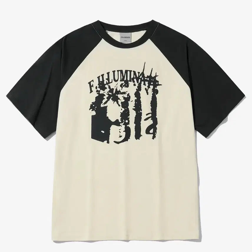 [BUNJANG] Filuminate T-Shirt Ivory/Black / 필루미네이트 반팔티 아이보리\블랙