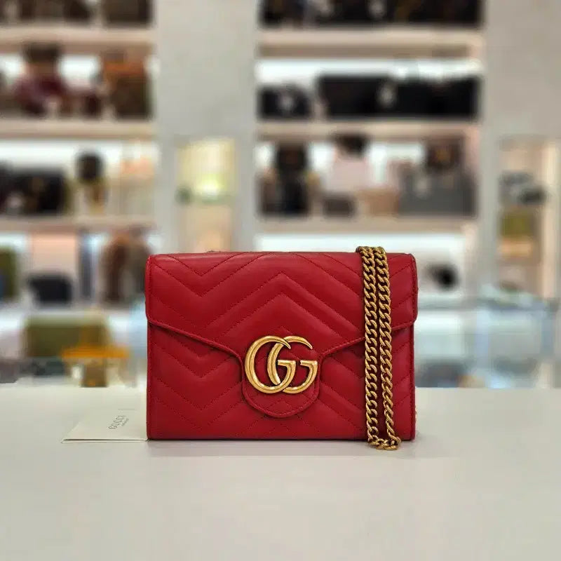 [BUNJANG] Gucci Matelassé Mini Chain Crossbody Bag / 구찌 마몽 마틀라세 미니 체인 크로스백 474575