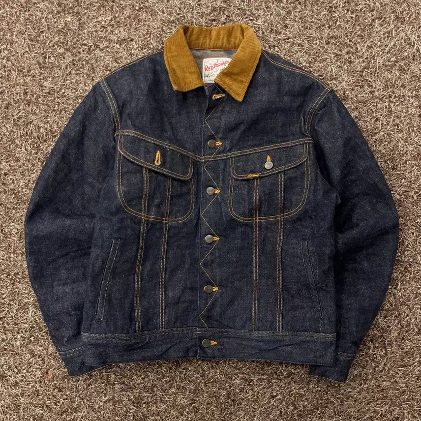 [BUNJANG] 42 RED TORNADO Denim Rider Jacket / 42 레드토네이도 블랭킷 101LJ 데님 라이더 자켓