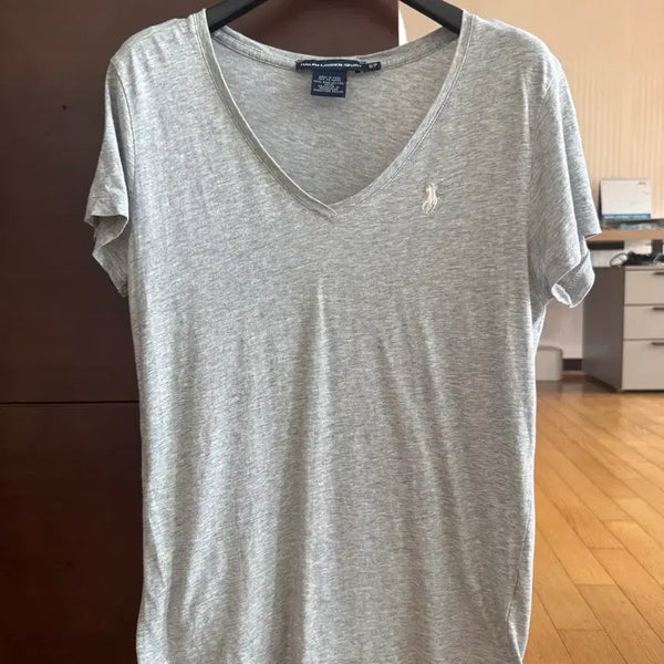 [BUNJANG] Polo Ralph Lauren V-Neck Short Sleeve T-Shirt - Gray, Size S / 정품 폴로 브이넥 반팔티