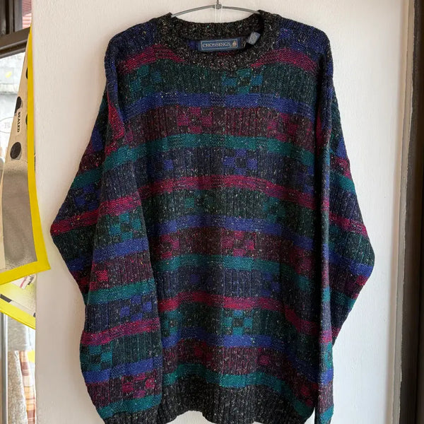 [BUNJANG] CROSSINGS Vintage Pattern Wool Sweater / [L] USA 크로싱스 빈티지 패턴 울 스웨터 CROSSINGS