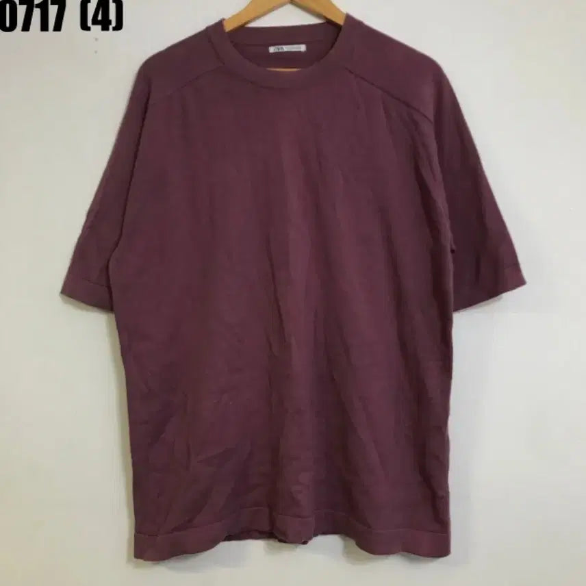 [BUNJANG] Zara Burgundy Short Sleeve T-Shirt / 자라 반팔 티셔츠 버건디