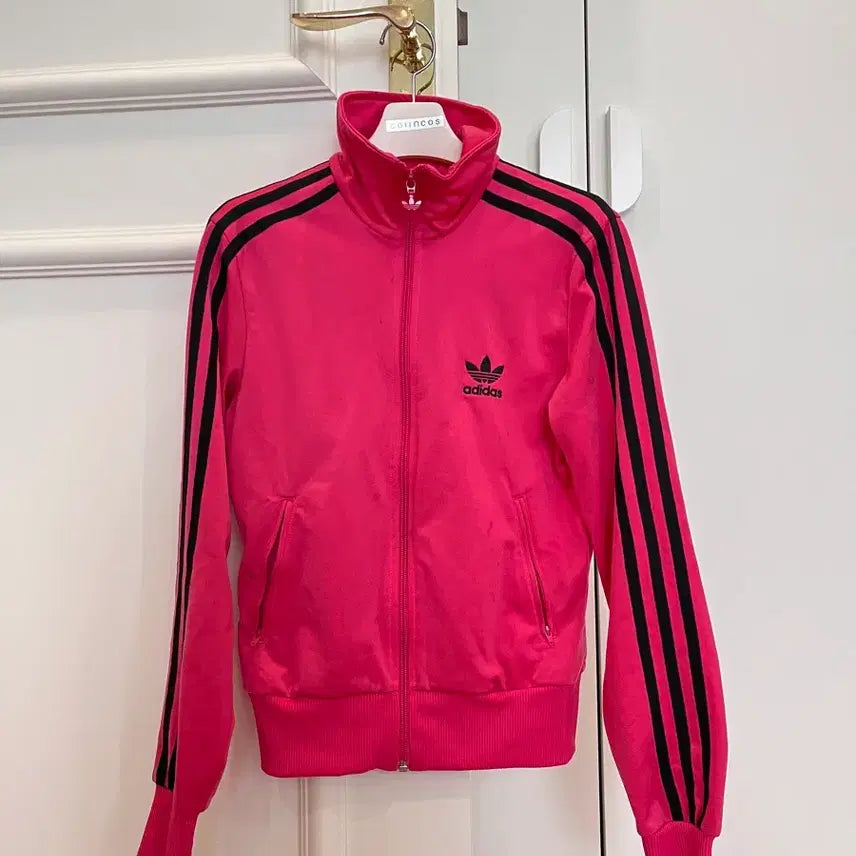 [BUNJANG] Adidas Firebird Track Top - Hot Pink Black Jersey Zip-Up / 아디다스 파이어버드 트랙탑 085 핫핑크 블랙 저지  집업