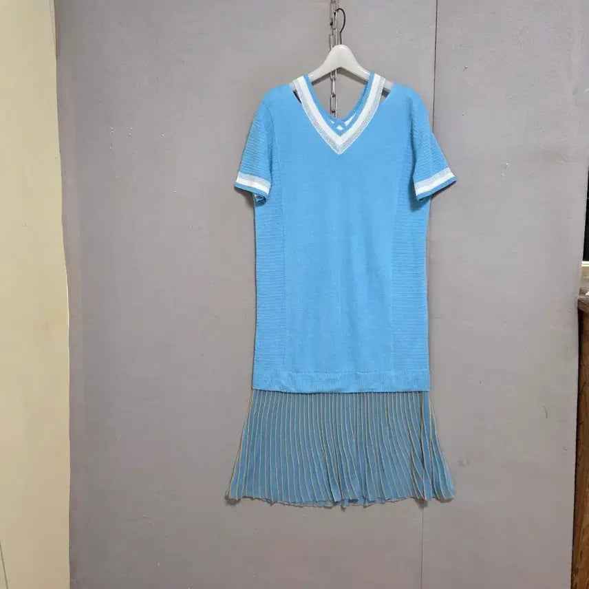 [BUNJANG] 2econdfloor Knit Dress Light Blue Size 90 / 세컨플로워 시원한 니트 원피스 90  n7710
