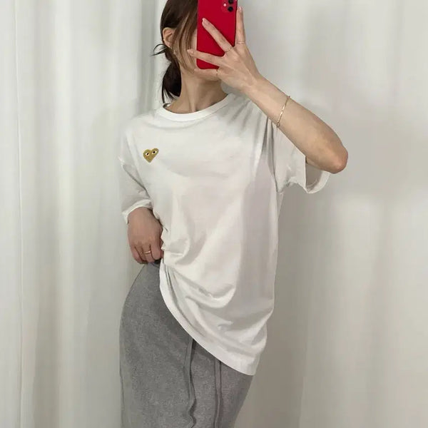 [BUNJANG] Comme des Garçons White Gold-Wappen T-Shirt L / 꼼데가르송 화이트 골드와펜 T