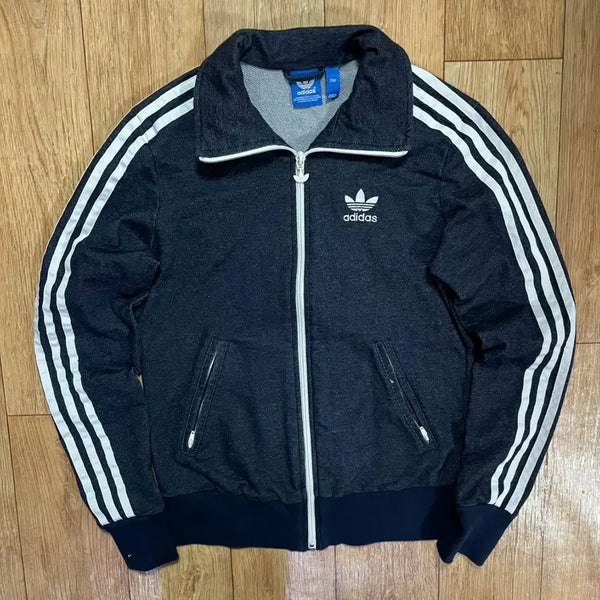 [BUNJANG] Adidas Denim Firebird Track Top Jacket / 아디다스 데님 파이어버드 트랙탑 져지 자켓 집업 90
