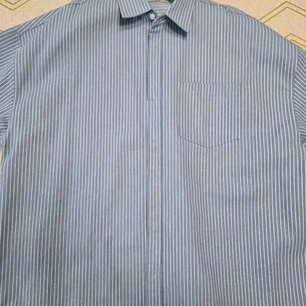 [BUNJANG] ACON Blue Stripe Shirt / 아이콘(ACON)파란색 스트라이프 셔츠