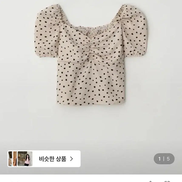 [BUNJANG] JENNIO Lovely Dot Blouse (Beige) / 제니오 러블리 도트 블라우스 하프(베이지)