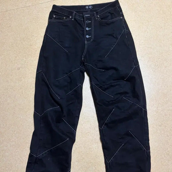 [BUNJANG] THUG CLUB Pin Denim Pants Black Size 2 / 떠그 클럽 핀 데님 팬츠 블랙 2사이즈