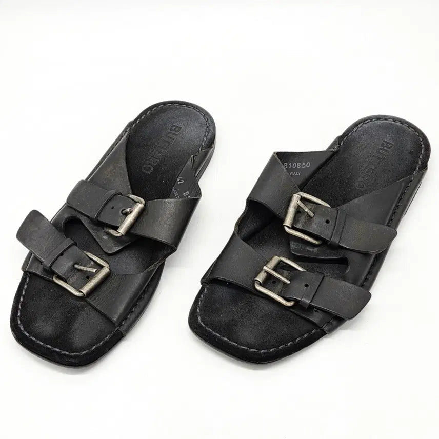 [BUNJANG] Buttero Castiglione Leather Sandals Black (Size 42) / 부테로 카스티글리오네 샌들 블랙 (42)