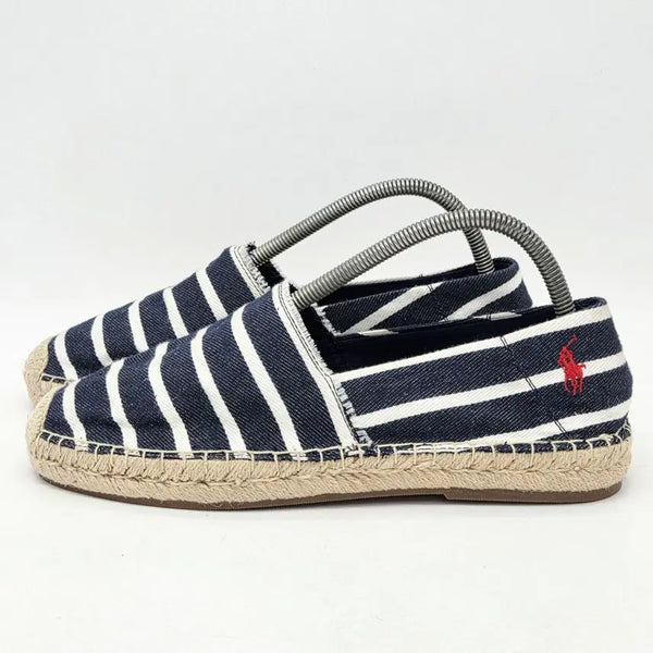 [BUNJANG] Polo Ralph Lauren Sevio Espadrille Navy Stripe / 폴로 랄프로렌 세비오 에스파듀 네이비 스트라이프 (US 8.5)
