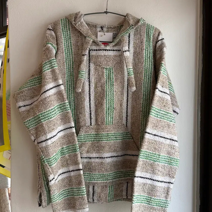 [BUNJANG] EARTH RAGZ Vintage Hooded Knit Sweater Beige Green / [M] EARTH RAGZ 빈티지 후드 니트 스웨터