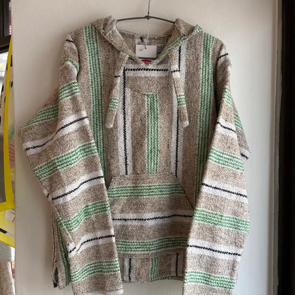 [BUNJANG] EARTH RAGZ Vintage Hooded Knit Sweater Beige Green / [M] EARTH RAGZ 빈티지 후드 니트 스웨터