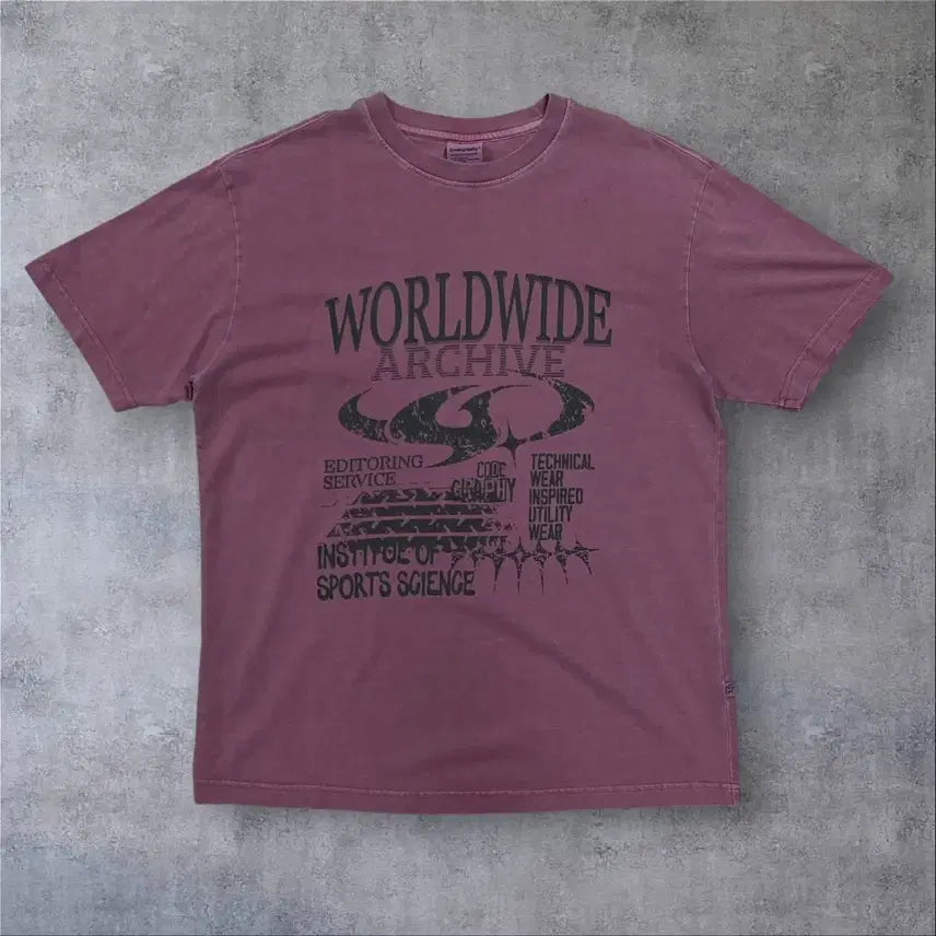 [BUNJANG] Code Graphy World Wide Big Logo Pigment T-Shirt / 코드그라피 월드와일드 빅로고 피그먼트 반팔티