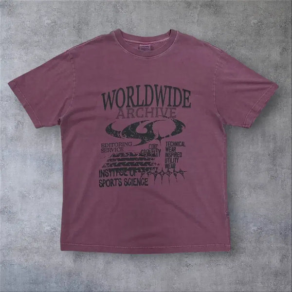 [BUNJANG] Code Graphy World Wide Big Logo Pigment T-Shirt / 코드그라피 월드와일드 빅로고 피그먼트 반팔티
