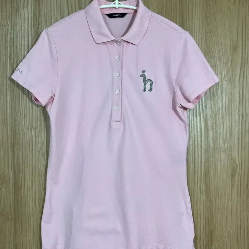[BUNJANG] HAZZYS Women's Pink Short Sleeve Polo T-Shirt / HAZZYS 여성 핑크 반팔 카라티